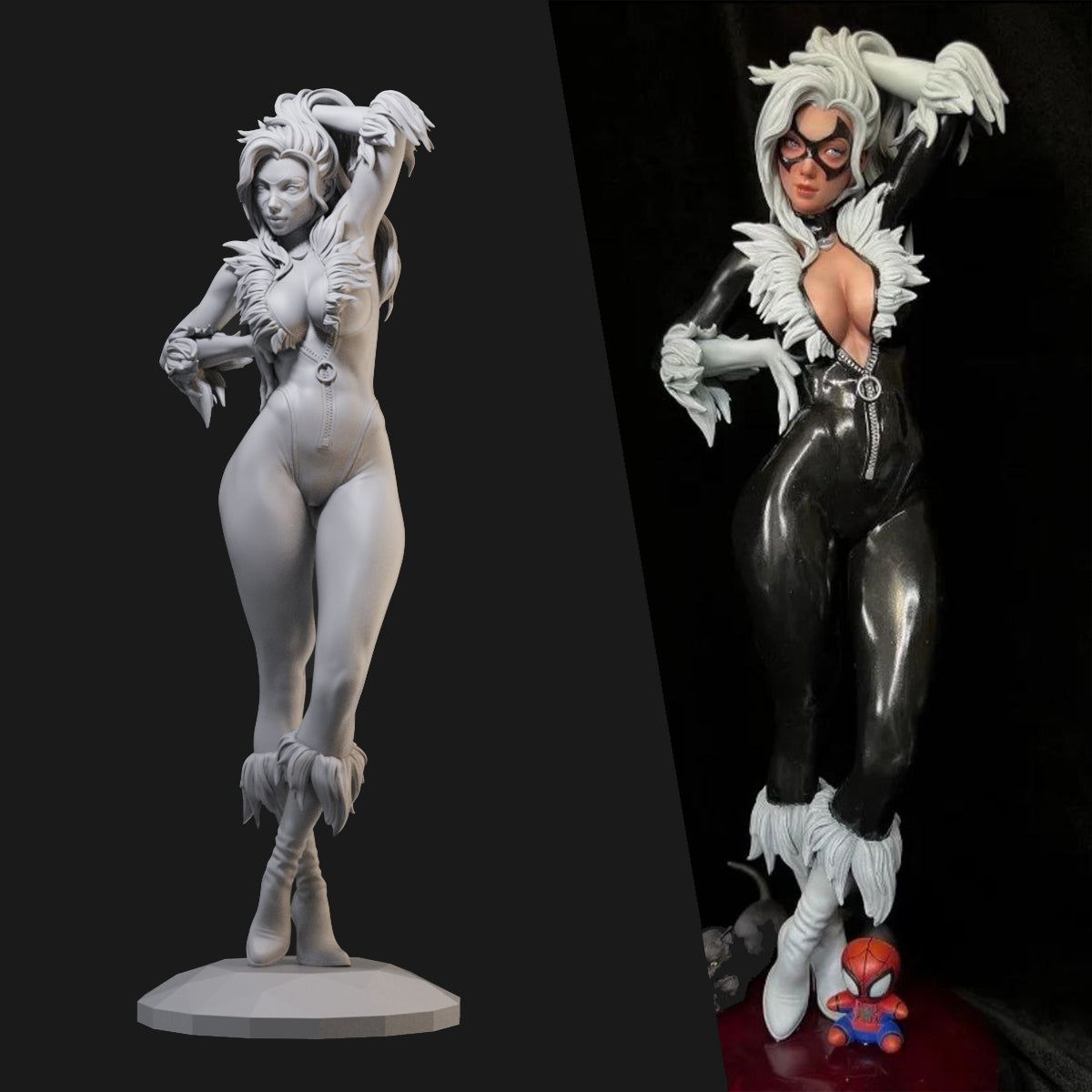 Black Cat Female Thief Marvel 3D Printing Scale GK Resin Figure