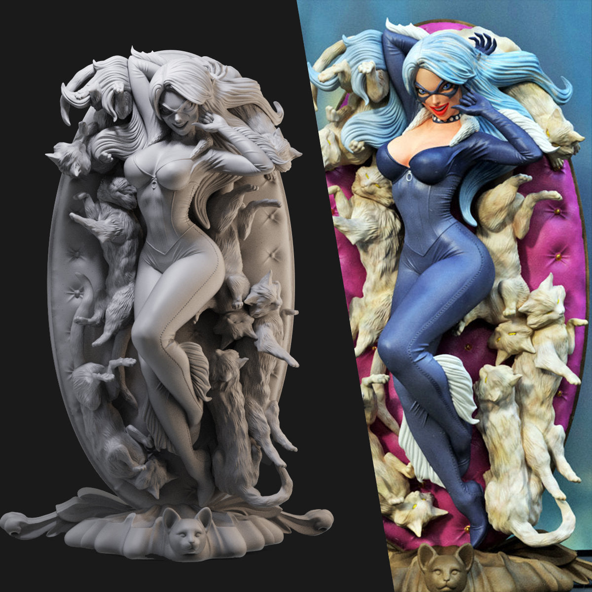 Black Cat Queen Marvel 3D Printing Scale GK Resin Figure