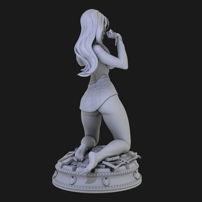 Black Cat kneeling 3D Printing Scale GK Resin Figure