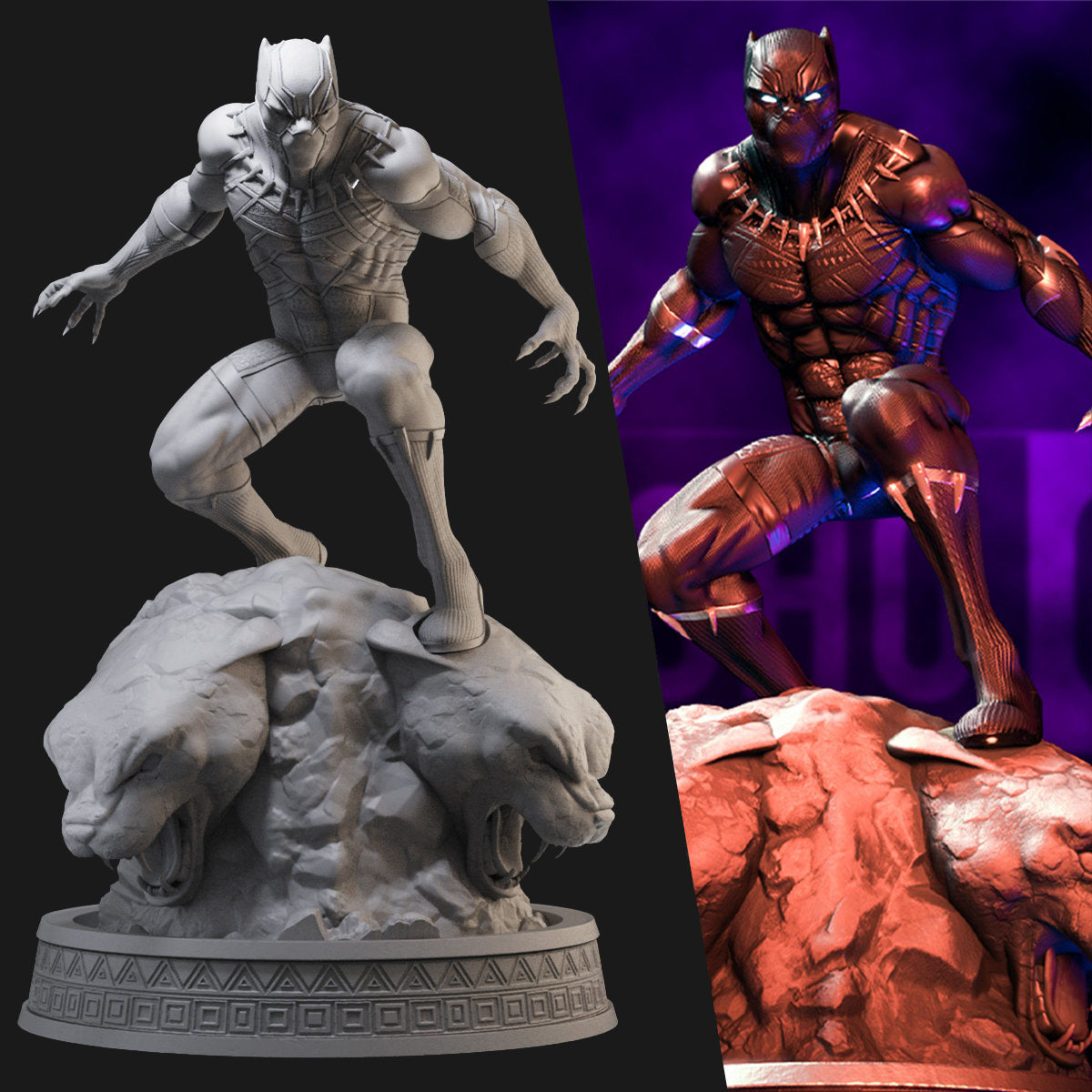 Black Panther Guardians of Wakanda 3D Printing Scale GK Resin Figure