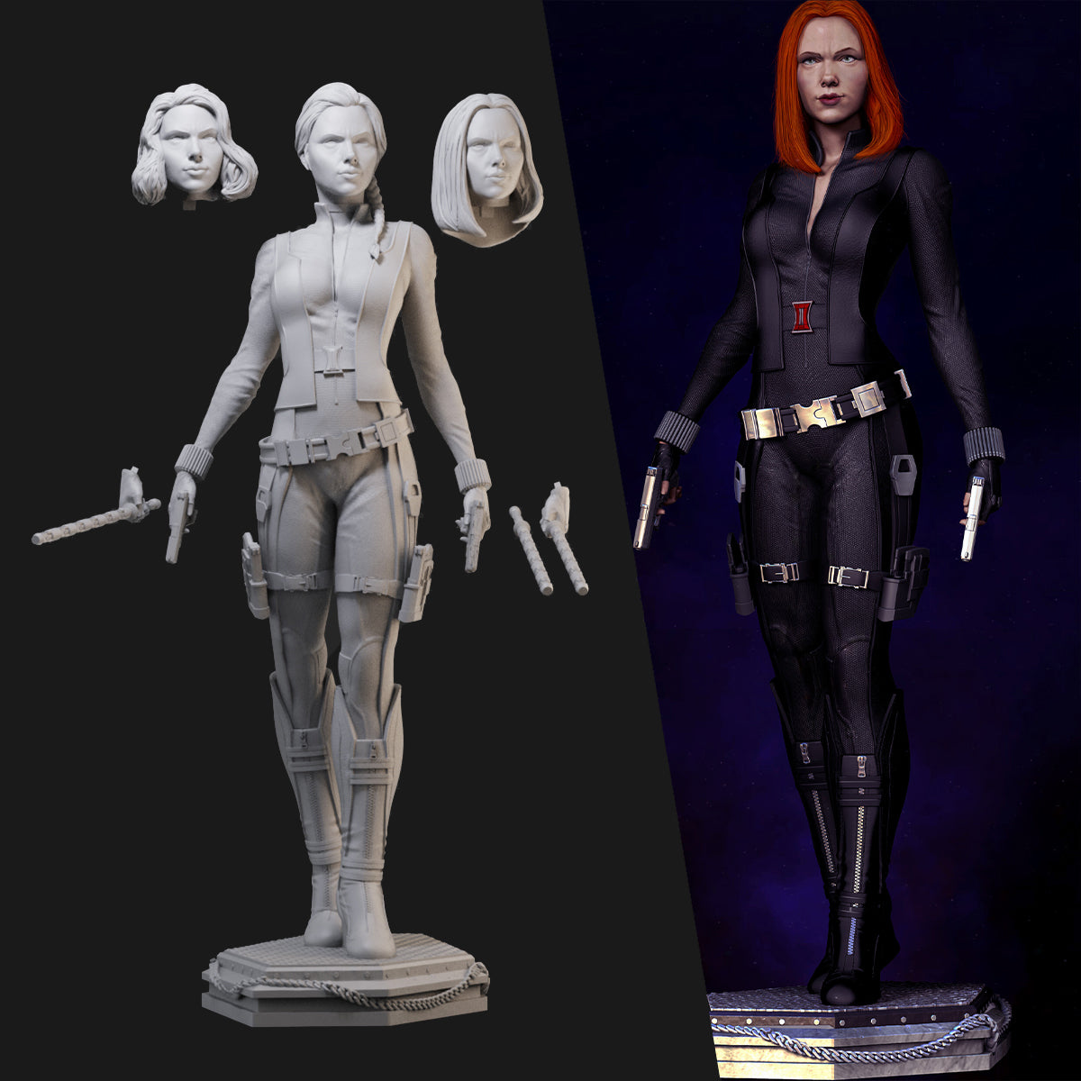 Black Widow Romanoff 3D Printing Scale GK Resin Figure