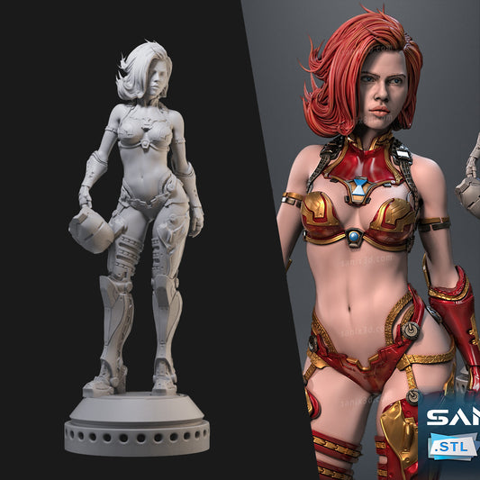 Black Widow in Iron Man Suit 3D Printing Scale GK Resin Figure