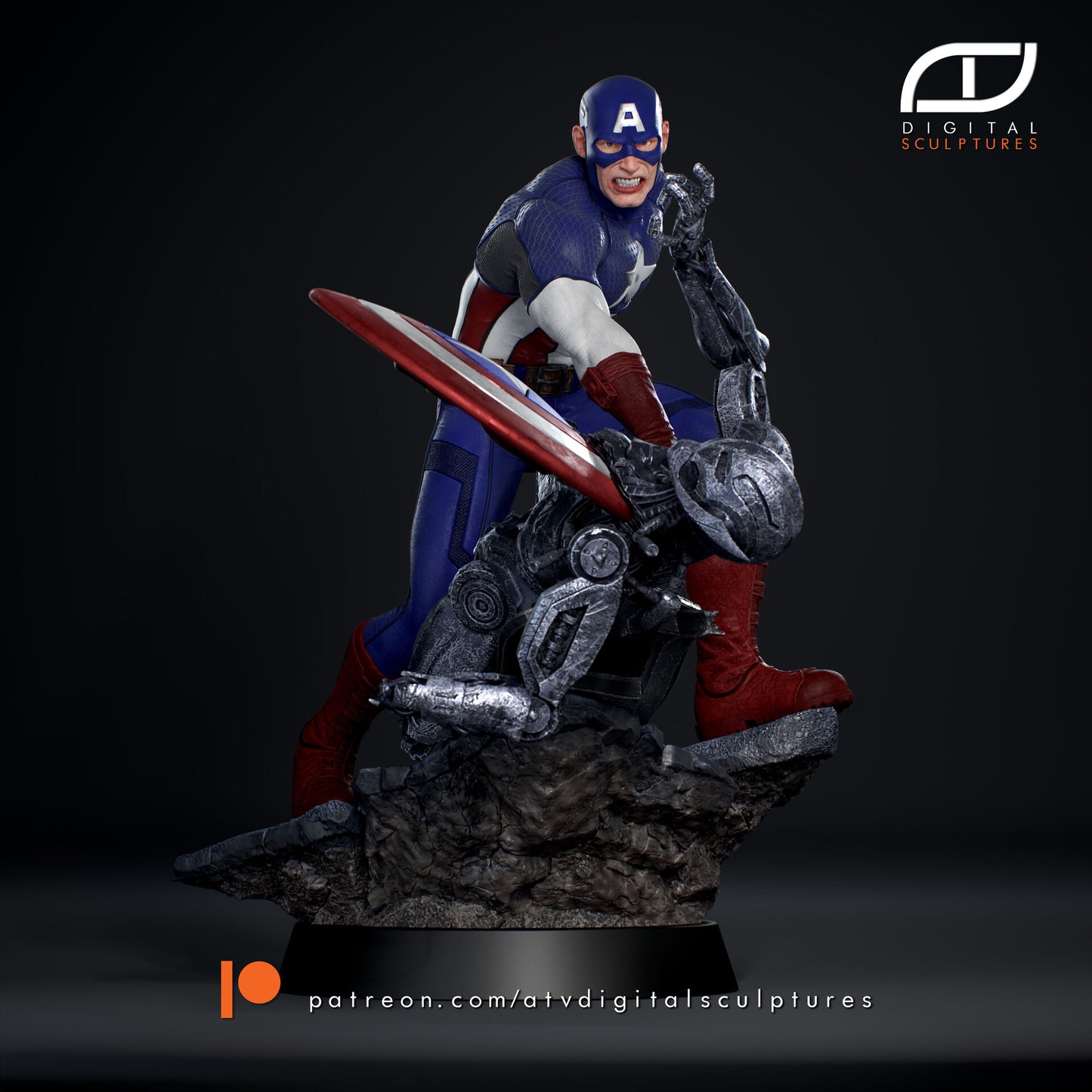 Captain America VS Ultron 3D Printing Scale GK Resin Figure