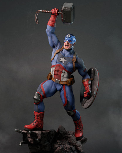 Captain America raises Thor's hammer 3D Printing Scale GK Resin Figure