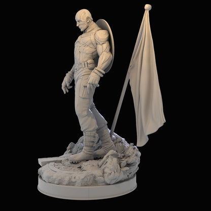 Captain America with a Flag 3D Printing Scale GK Resin Figure