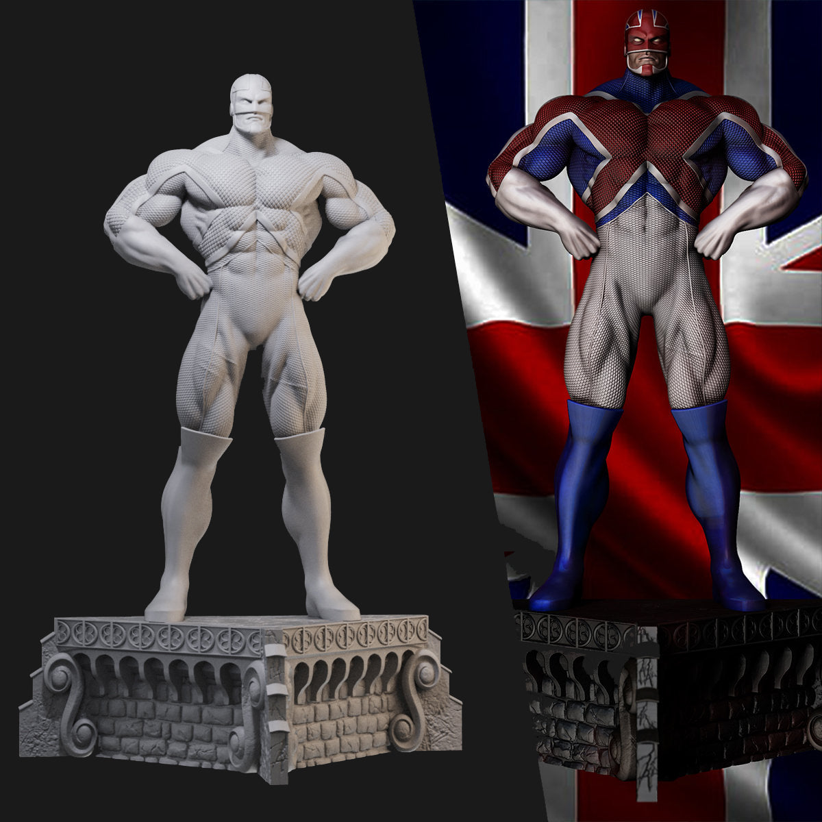 Captain Britain 3D Printing Scale GK Resin Figure