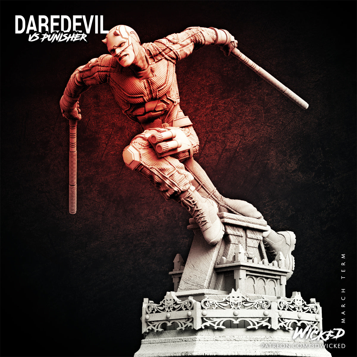 Daredevil fighting 3D Printing Scale GK Resin Figure