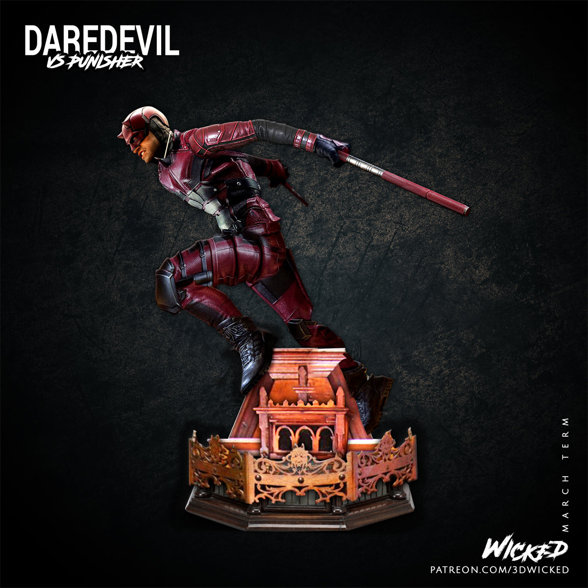 Daredevil fighting 3D Printing Scale GK Resin Figure