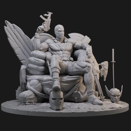 Deadpool Death Throne 3D Printing Scale GK Resin Figure