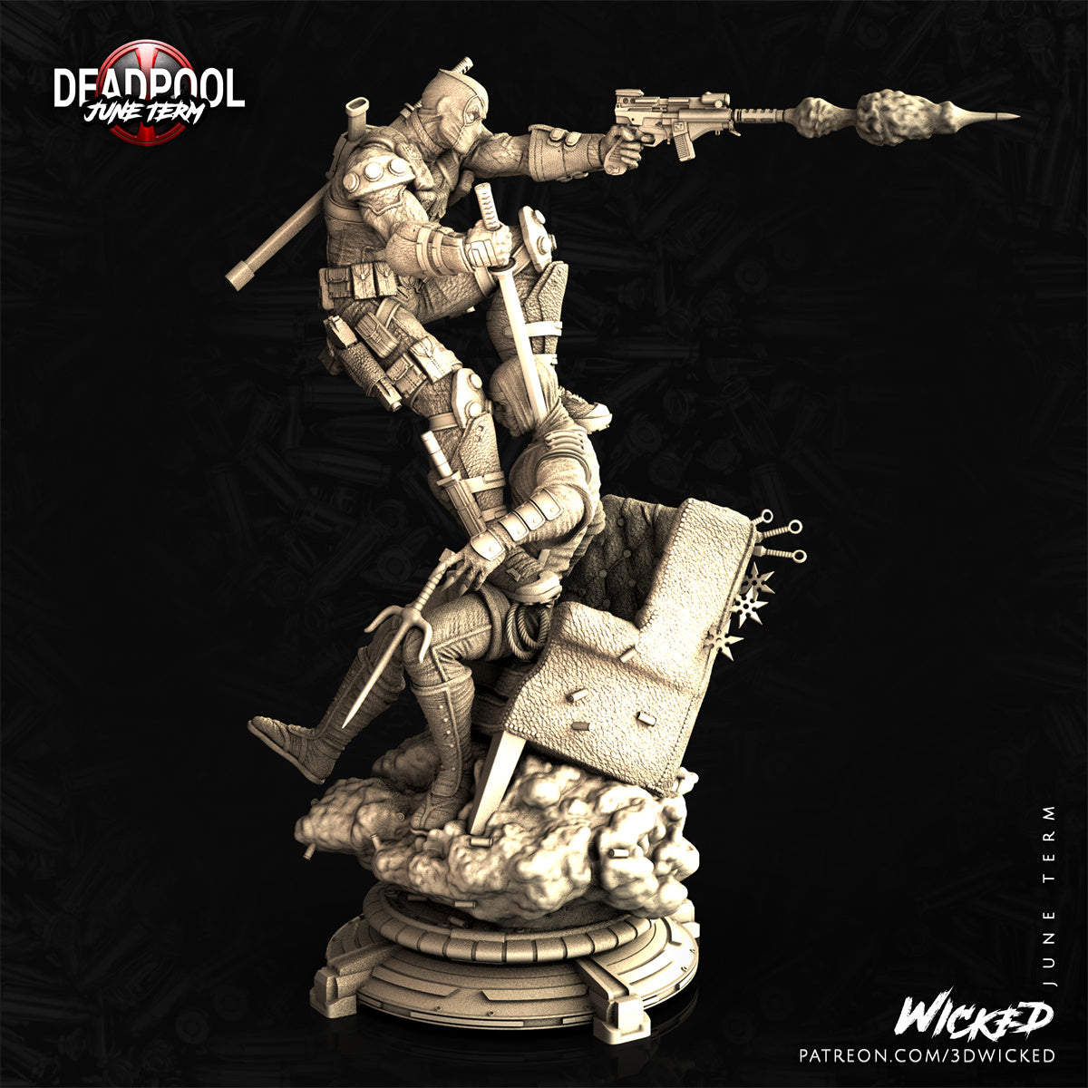 Deadpool Scene 3D Printing Scale GK Resin Figure