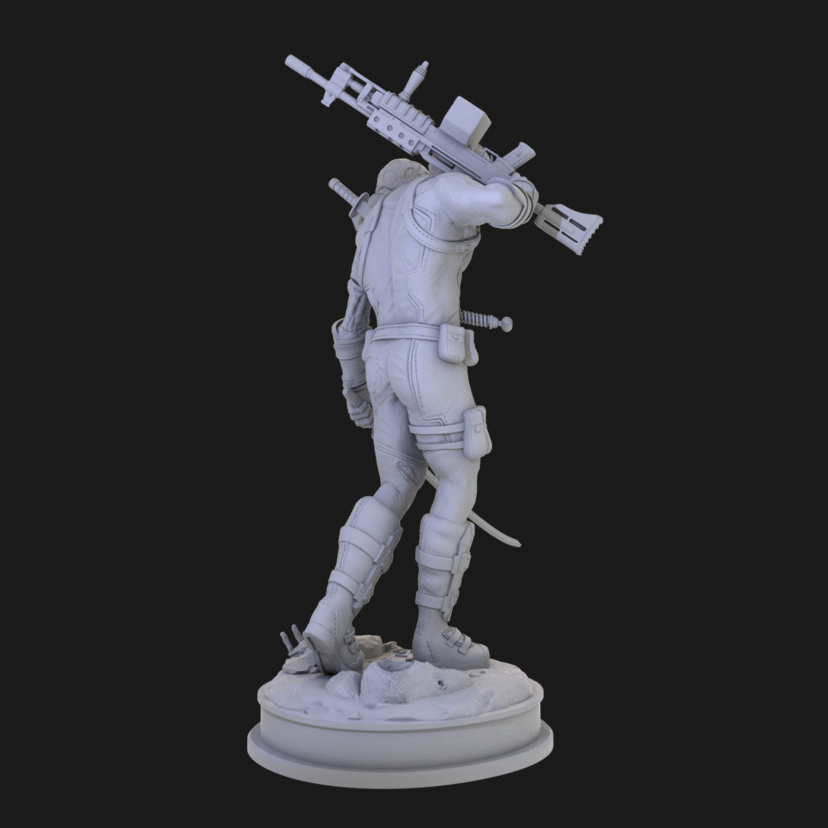 Deadpool Returns from Battlefield Two Heads Edition 3D Printing Scale GK Resin Figure