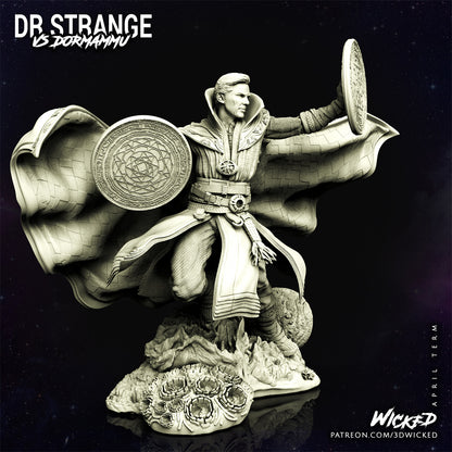 Doctor Strange in battle 3D Printing Scale GK Resin Figure