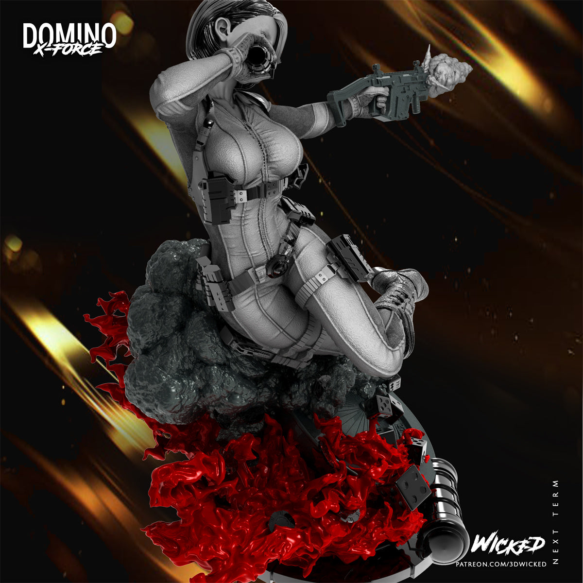 Domino Lady Luck 3D Printing Scale GK Resin Figure