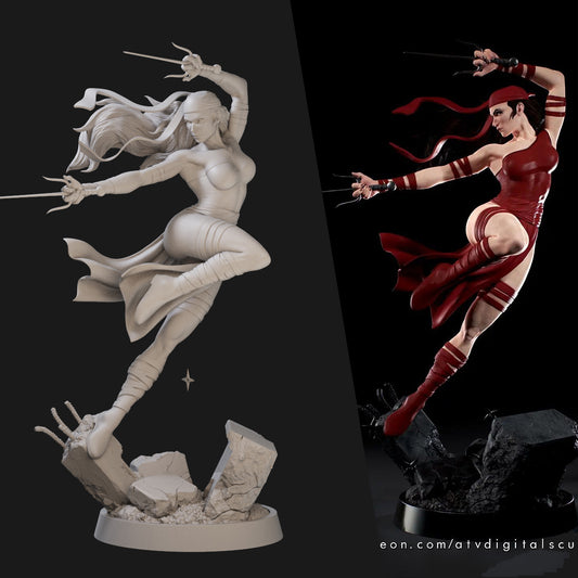 Elektra from Daredevil 3D Printing Scale GK Resin Figure