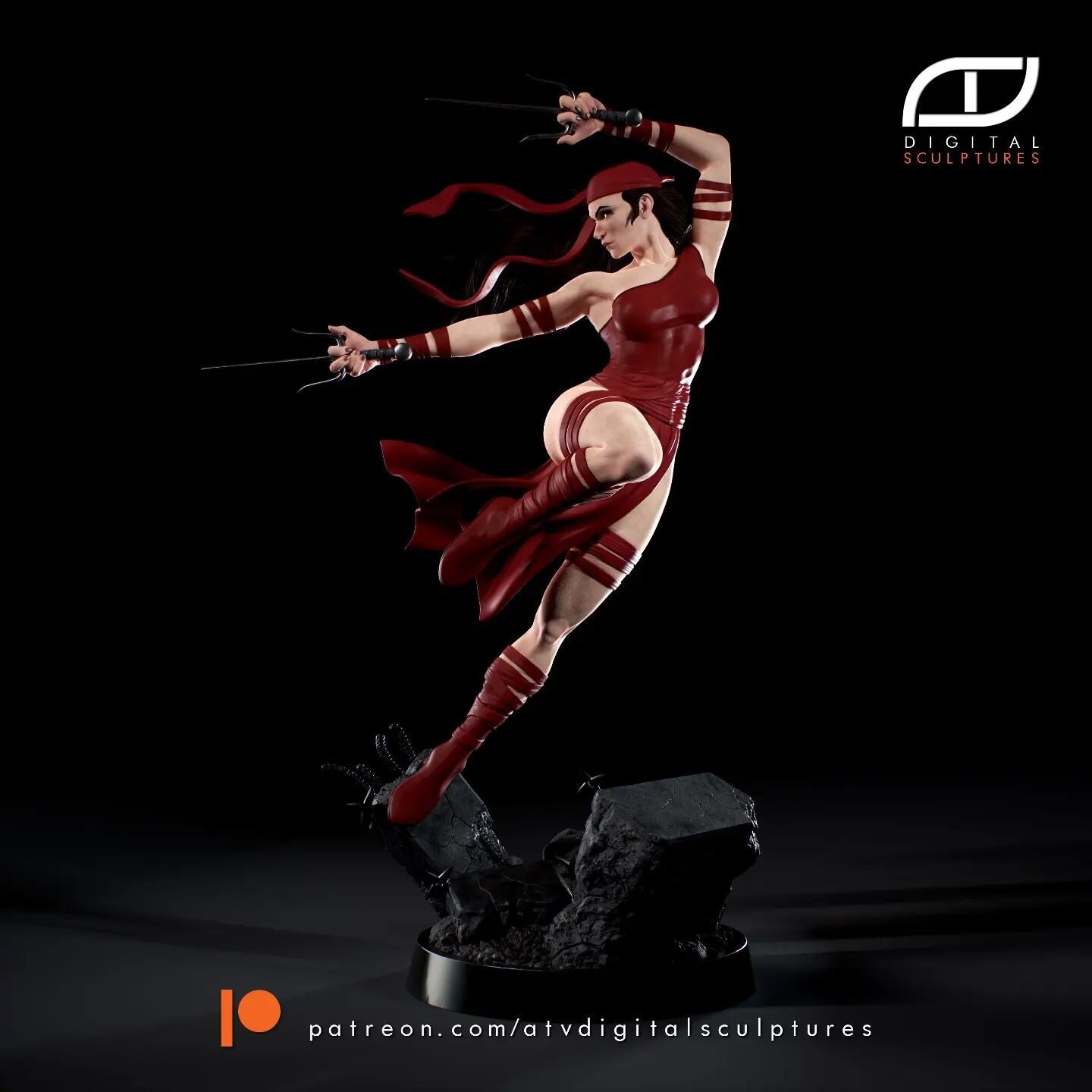 Elektra from Daredevil 3D Printing Scale GK Resin Figure