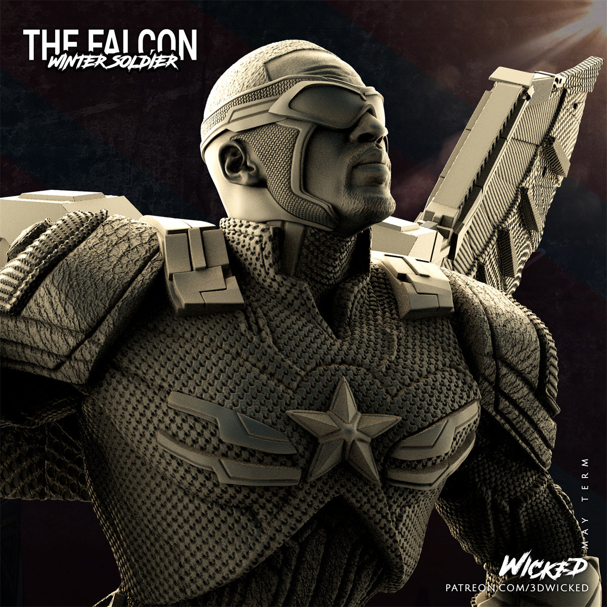 Falcon New Captain America 3D Printing Scale GK Resin Figure