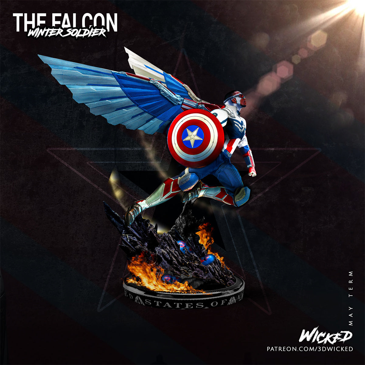 Falcon New Captain America 3D Printing Scale GK Resin Figure