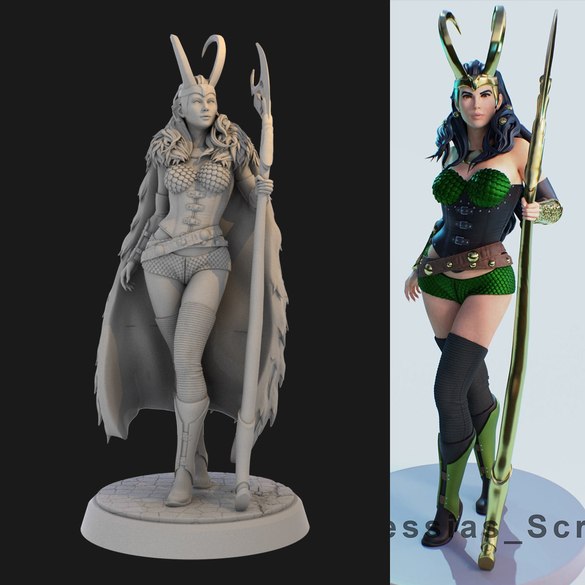 Female Loki 3D Printing Scale GK Resin Figure