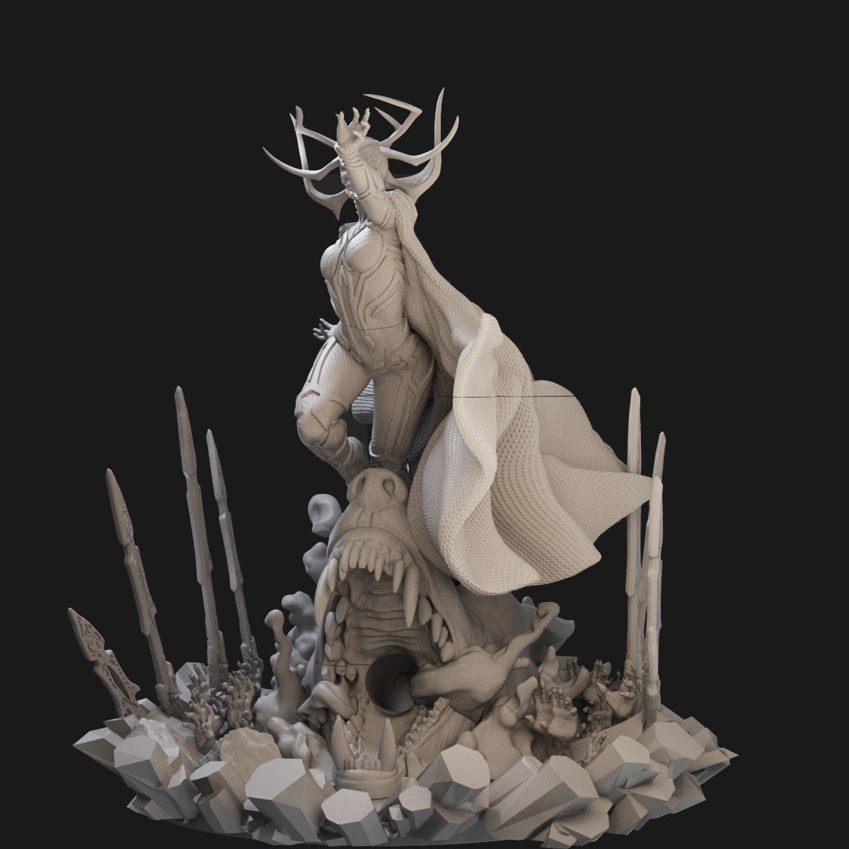 Hela Ragnarok 3D Printing Scale GK Resin Figure