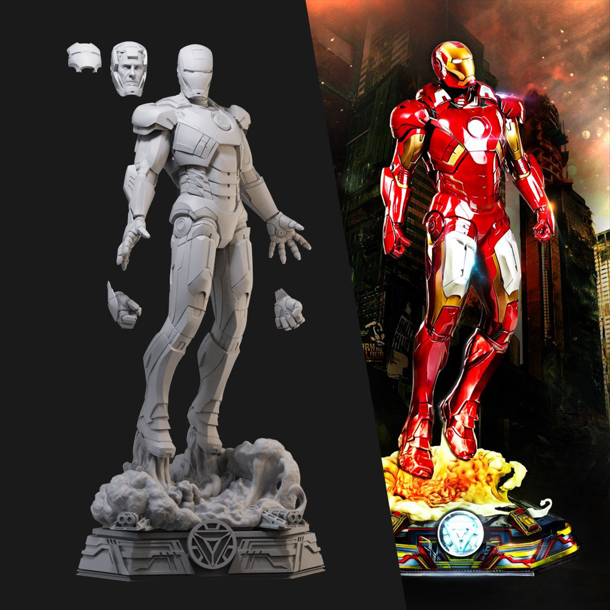 Iron Man Flying 3D Printing Scale GK Resin Figure