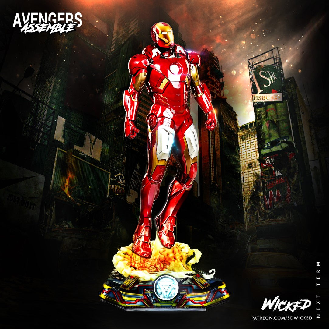 Iron Man Flying 3D Printing Scale GK Resin Figure