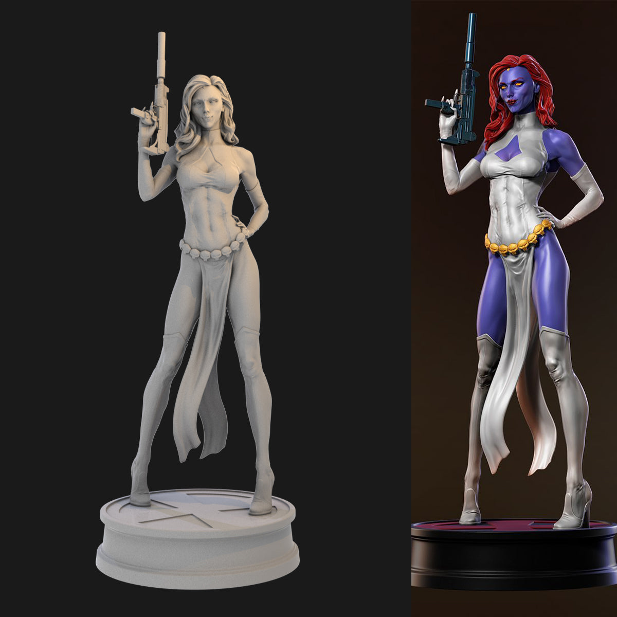 Mystique Raven X-Men 3D Printing Scale GK Resin Figure