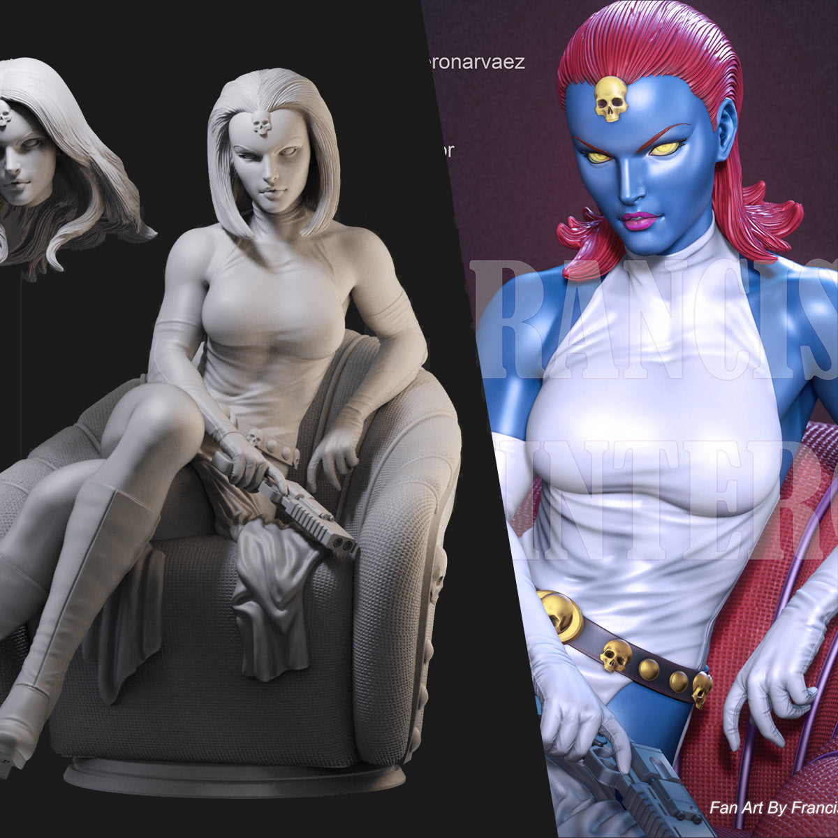 Mystique Marvel X-Men Mutants 3D Printing Scale GK Resin Figure