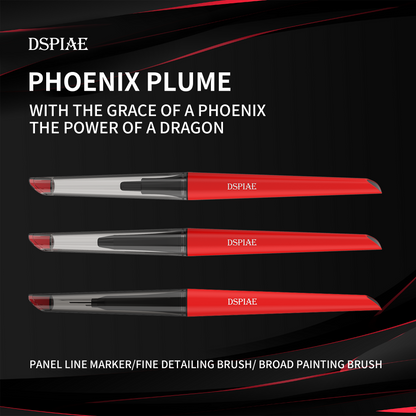 DSPIAE PT-PL&TB&FB "Phoenix Plume" Series Broad Painting Brush/Detailing Brush/Panel Line Marker