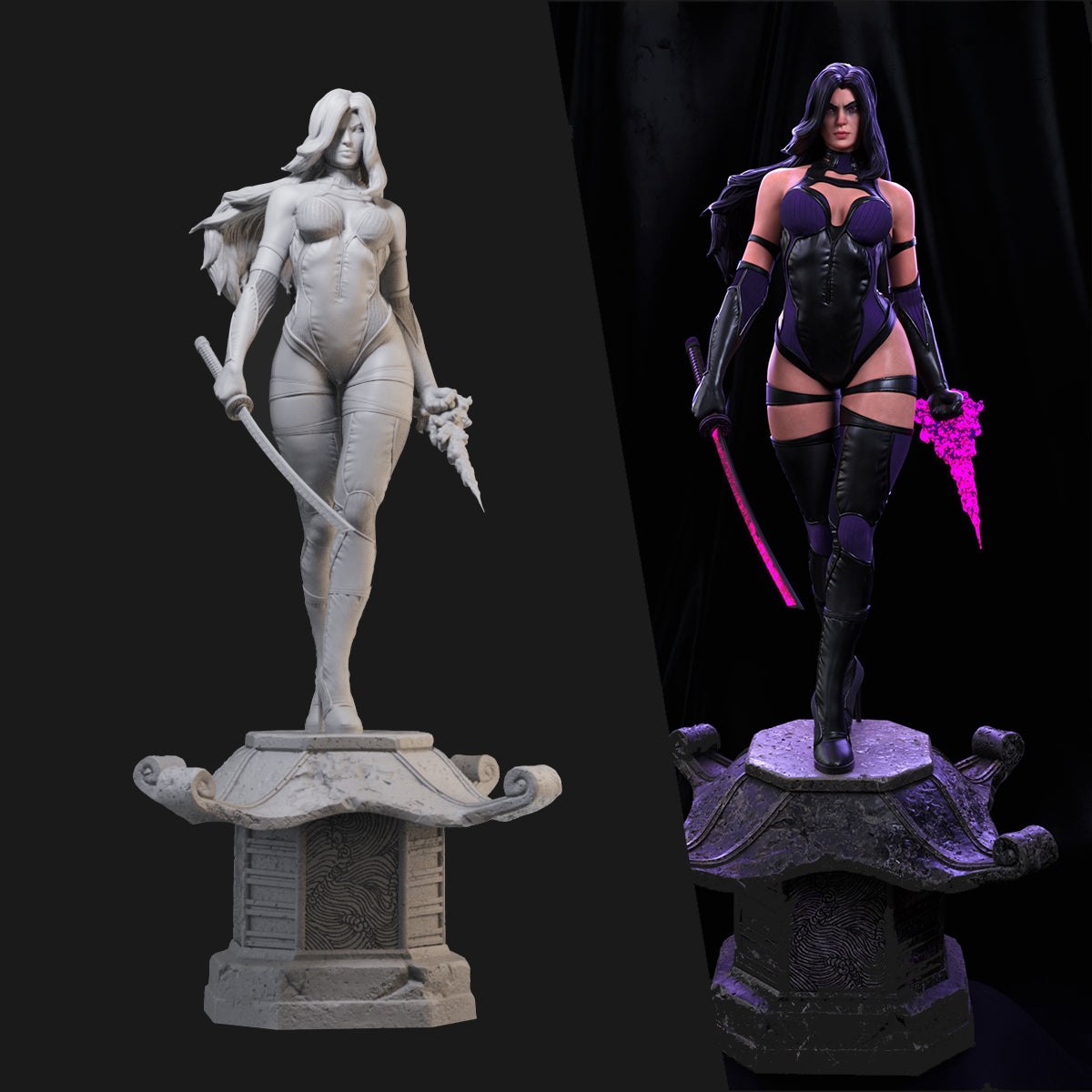 Psylocke Marvel's X-Men 3D Printing Scale GK Resin Figure