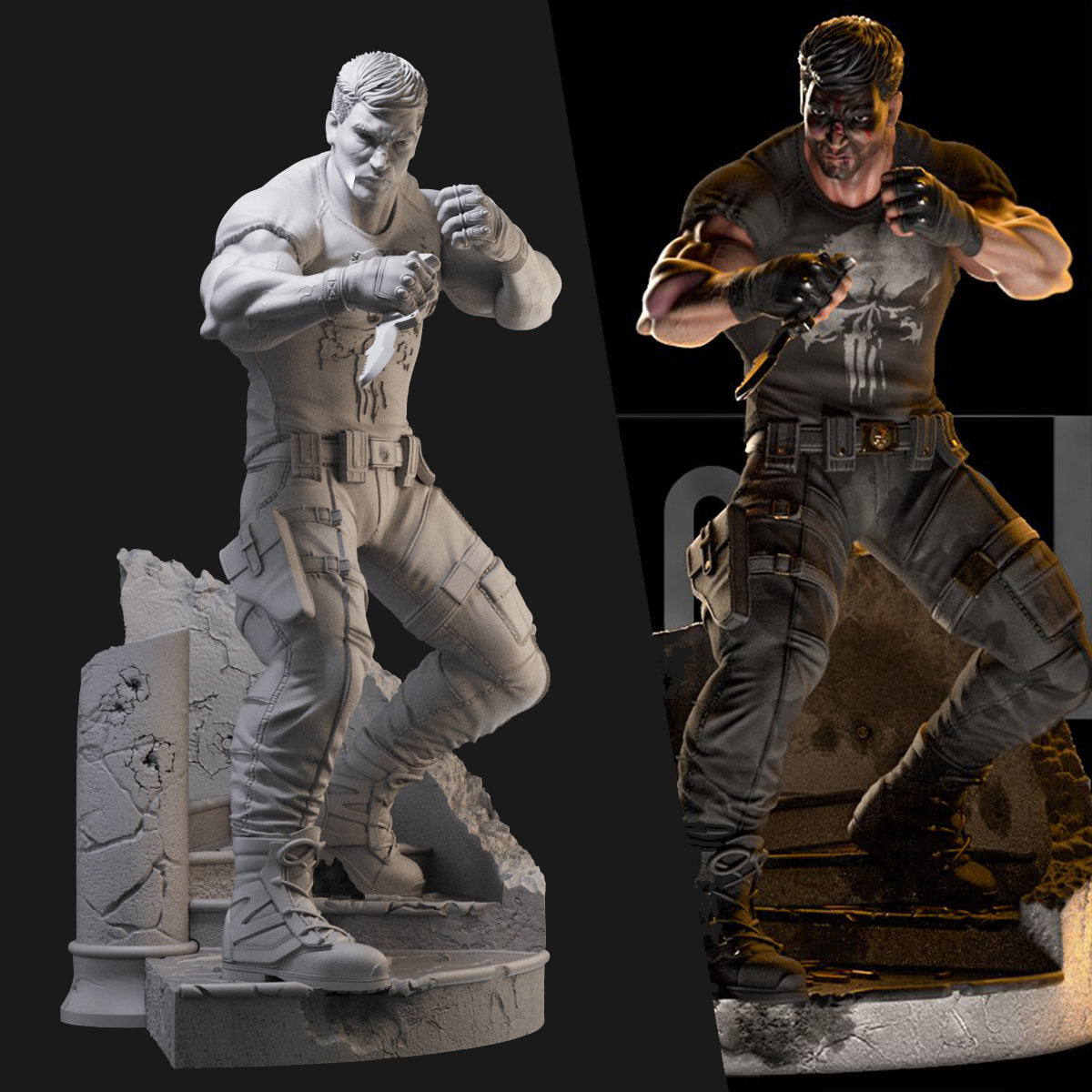 Punisher Marvel Anti-Hero 3D Printing Scale GK Resin Figure