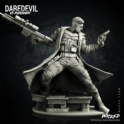 Punisher fighting 3D Printing Scale GK Resin Figure