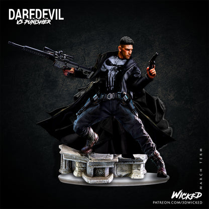 Punisher fighting 3D Printing Scale GK Resin Figure