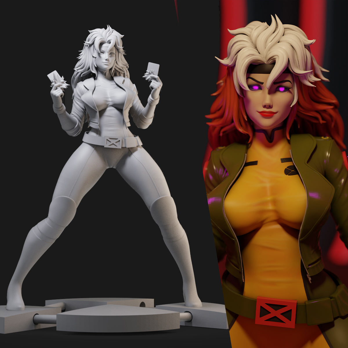 Rogue X-Men 3D Printing Scale GK Resin Figure