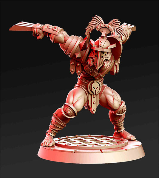 Wolverios - Berserker Gladiator | DND Role 3D Printing Miniatures Resin Figure Board Game