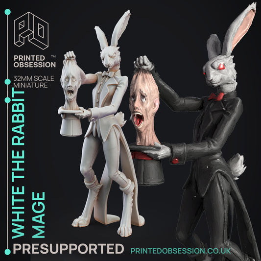 White The Rabbit Magician 3D Printing Miniatures Resin Figure Board Game