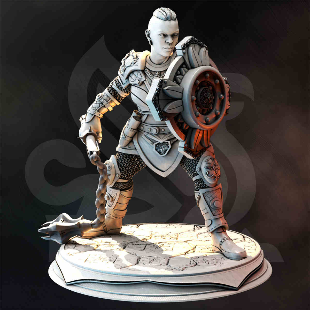 Dwarf Knowledge Cleric - Tergrid | DND Role 3D Printing Miniatures Resin Figure Board Game