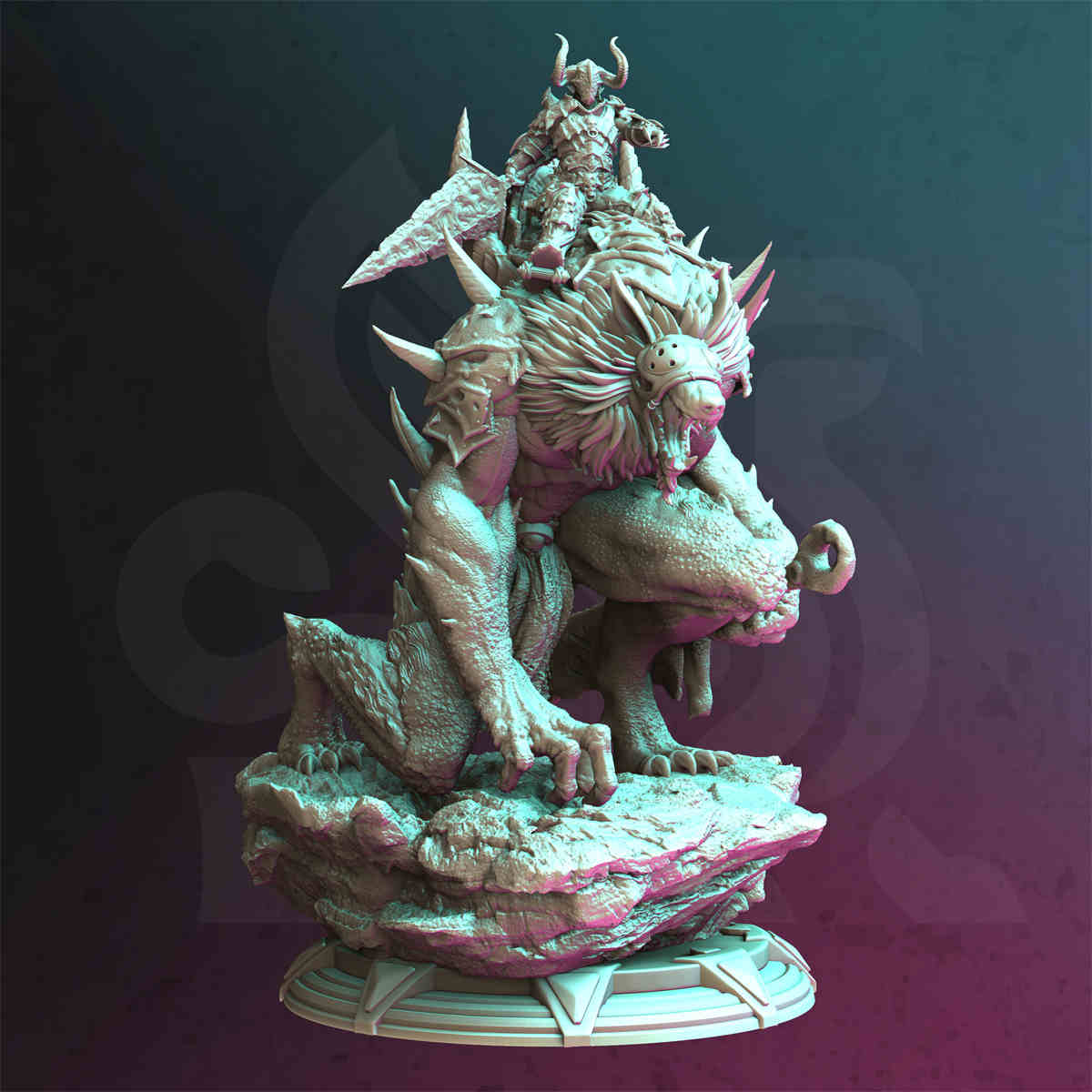 Werewolf Mounted Death Knight Morian DND Role 3D Printing Miniatures Resin Figure Board Game