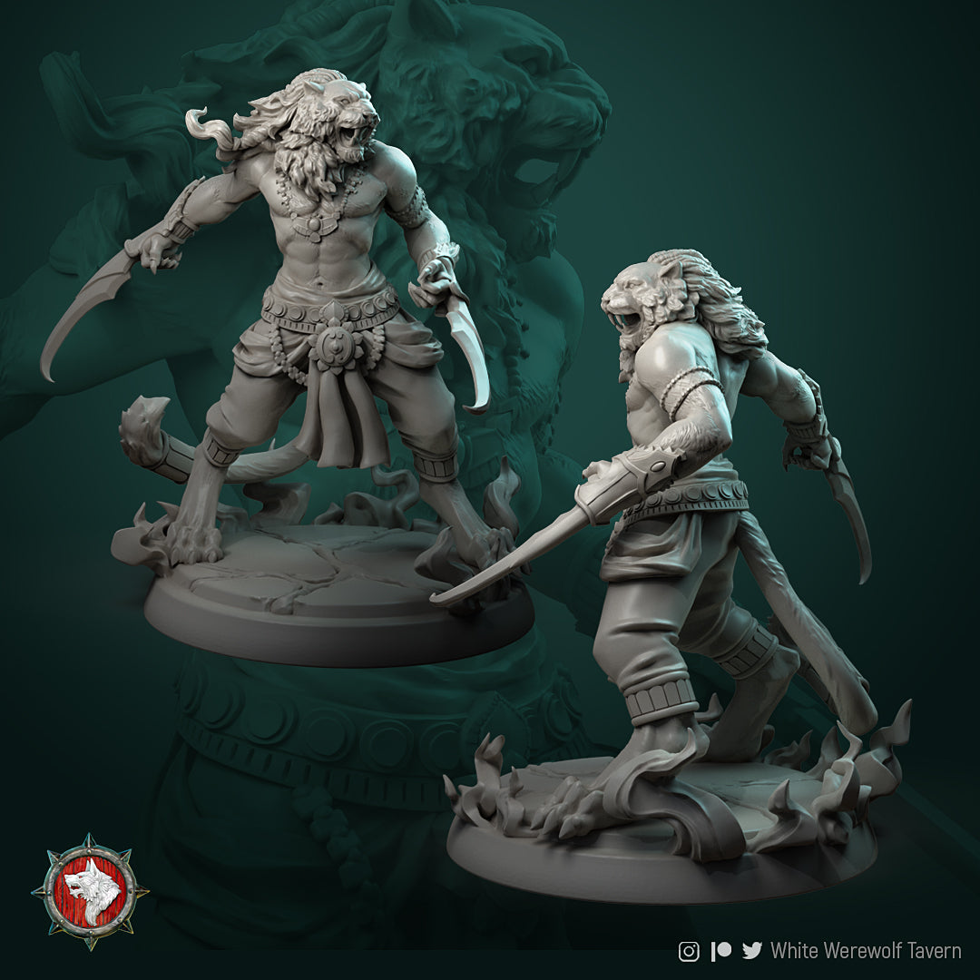 Leonin Tabaxi Warrior DND Role 3D Printing Miniatures Resin Figure Board Game