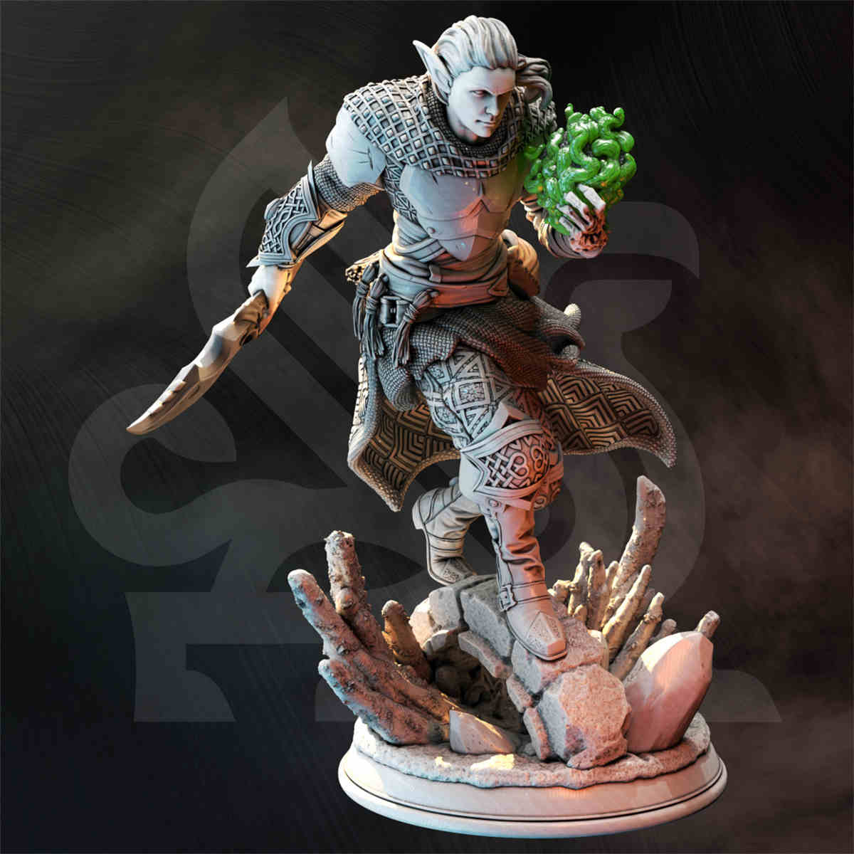 Drow Arcane Trickster - Cordon Blades | DND Role 3D Printing Miniatures Resin Figure Board Game