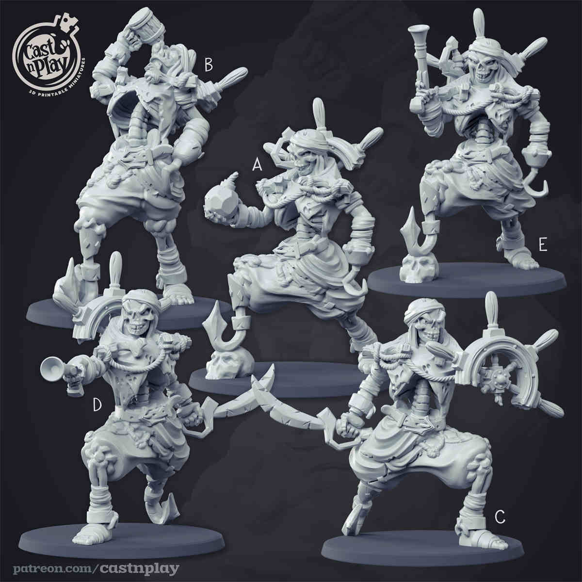 Skeleton Sailor DND Role 3D Printing Miniatures Resin Figure Board Game