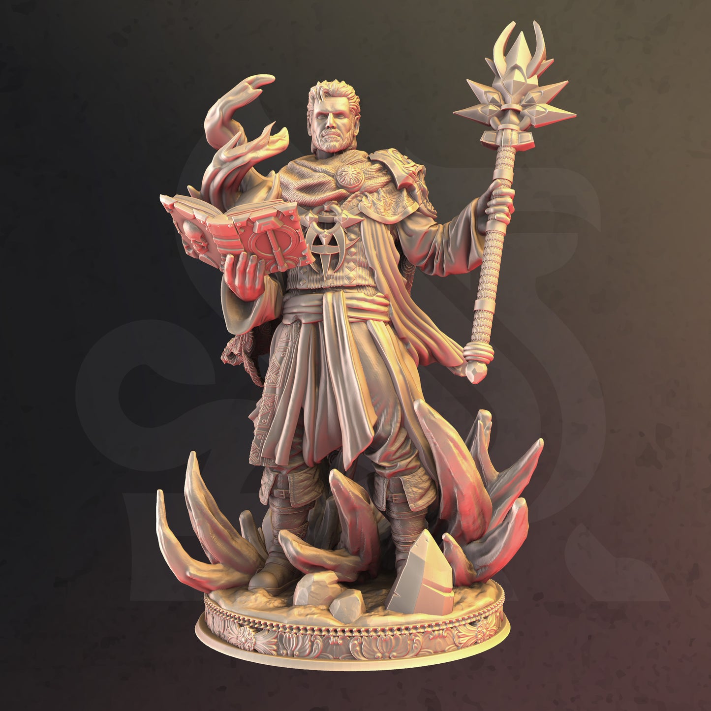 Human Wizard Loremaster DND Role 3D Printing Miniatures Resin Figure Board Game