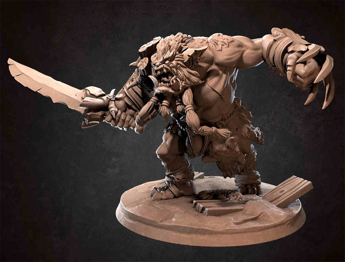 Zhurk the Bugbear Chief DND Role 3D Printing Miniatures Resin Figure Board Game