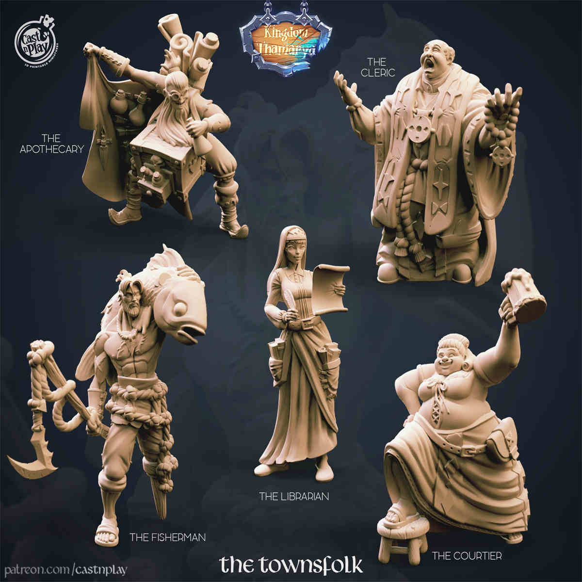 The Townsfolk DND Role 3D Printing Miniatures Resin Figure Board Game