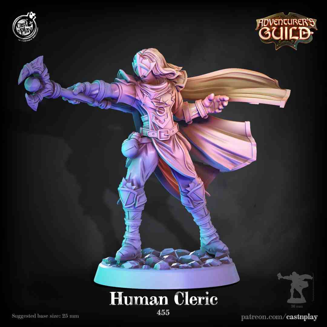 Human Cleric DND Role 3D Printing Miniatures Resin Figure Board Game Chess