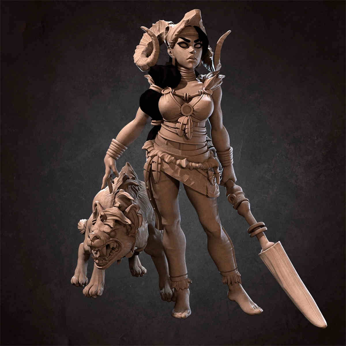 Rebeca the Wild Huntress DND Role 3D Printing Miniatures Resin Figure Board Game