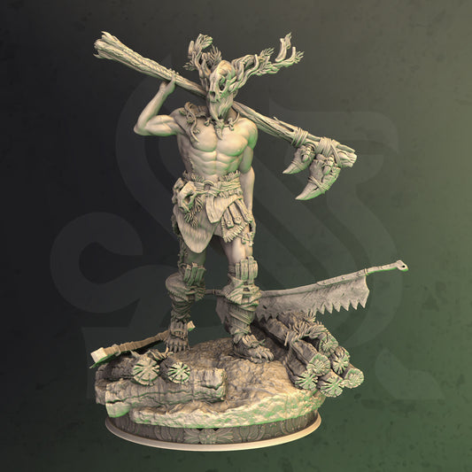 Druidic Barbarian Treneal DND Role 3D Printing Miniatures Resin Figure Board Game