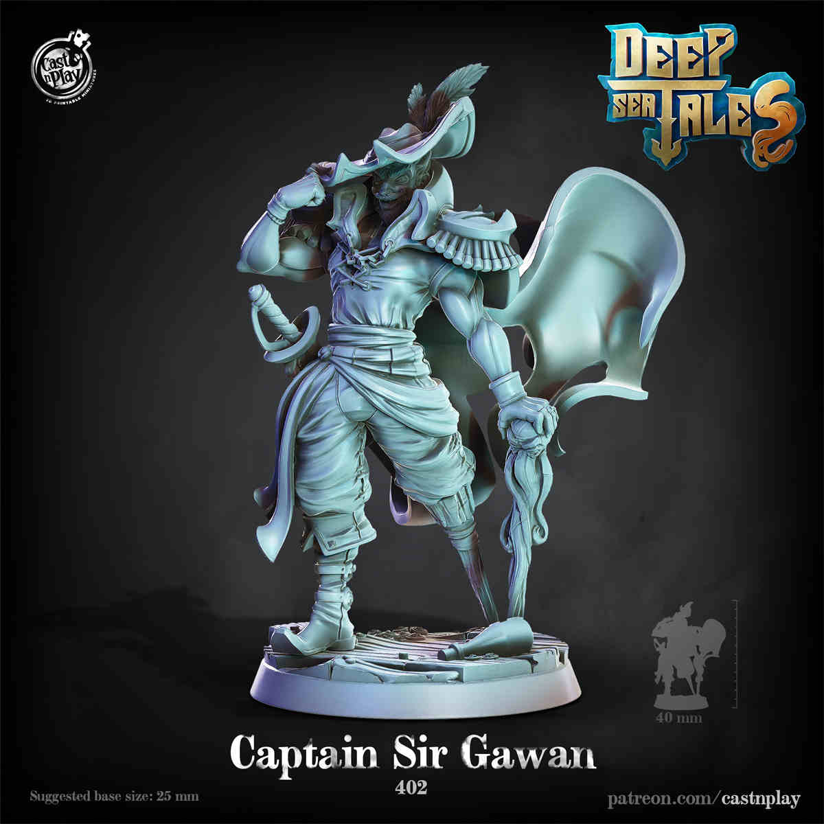 Captain Sir Gawan DND Monster 3D Printing Miniatures Resin Figure Board Game Chess