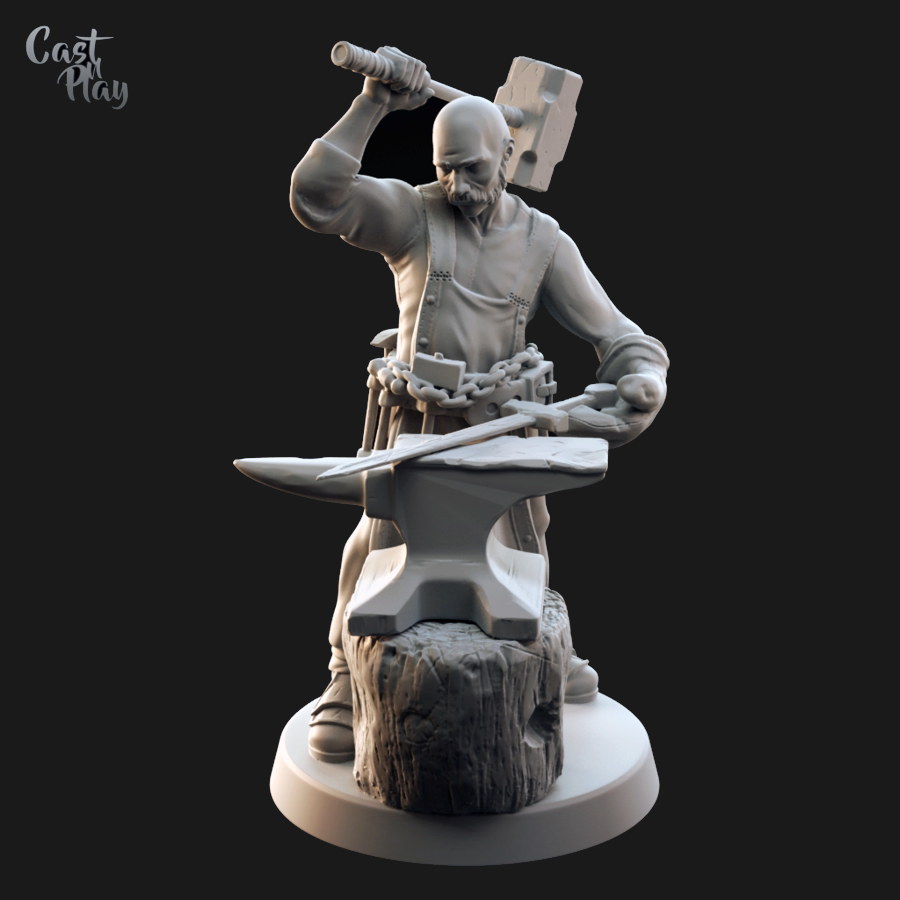 Blacksmith DND Role 3D Printing Miniatures Resin Figure Board Game Chess