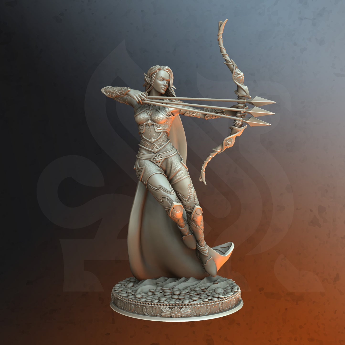 Divine Archer Sairena DND Role 3D Printing Miniatures Resin Figure Board Game