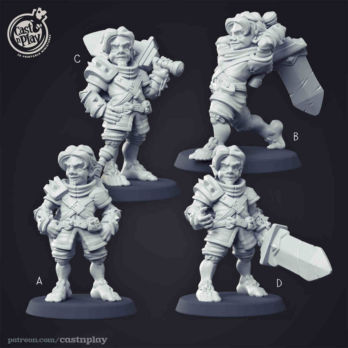 Halfling Warrior DND Role 3D Printing Miniatures Resin Figure Board Game